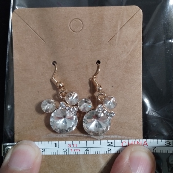 Cubic Zirconia Mouse Earrings - #109 - Picture 5 of 11